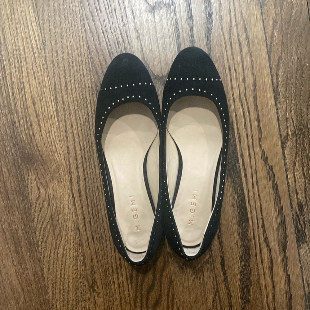 M.Gemi Classe Suede Gold Studded Flats